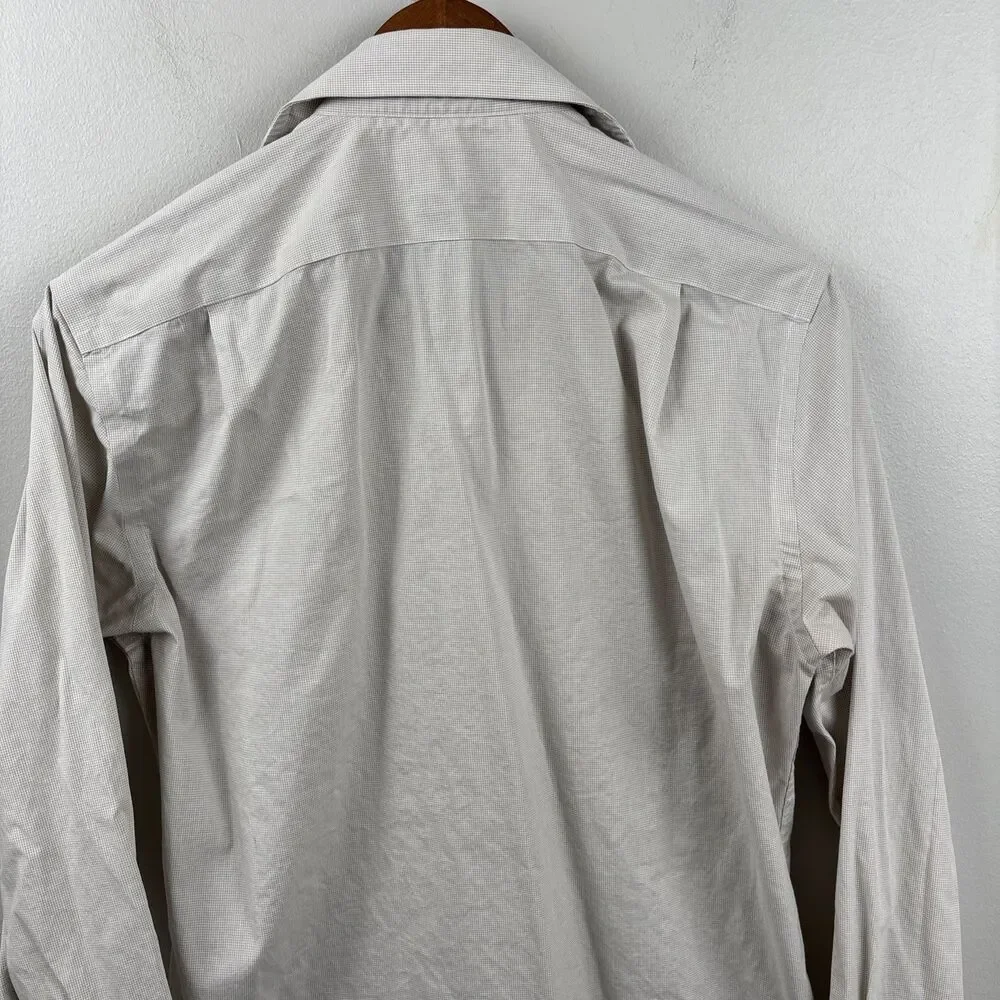 Ralph Lauren Dress shirt Mens 14 1/2 - 32/33 Beige Slim Fit Stretch Long Sleeve
